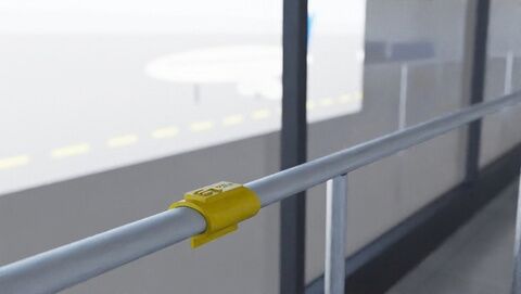 Render of a terminal rail with a DALIL clip.